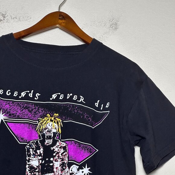 Y2K Juice Wrld Faze Merch Collab Punk Short Sleeve Casual Shirt Men M Black Rock - Picture 7 of 10